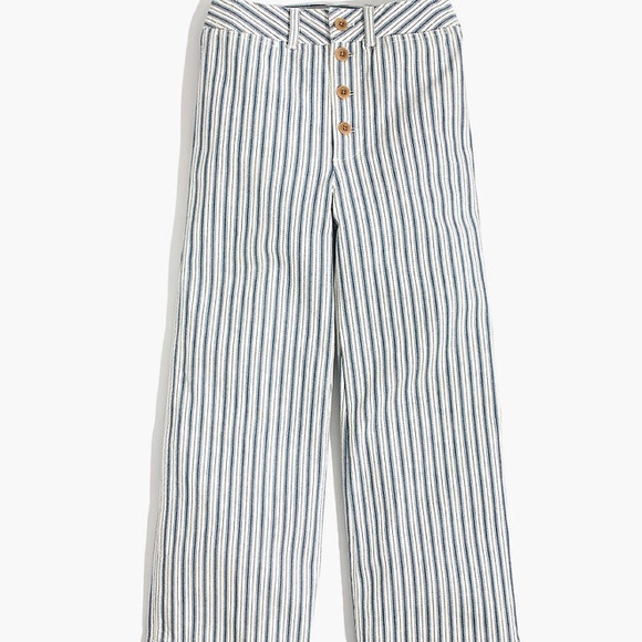 Madewell Pants - Madewell Emmett Wide Leg Crop In stripe